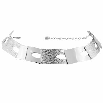 Collana Femme modello choker con rettangoli piccoli diamantati