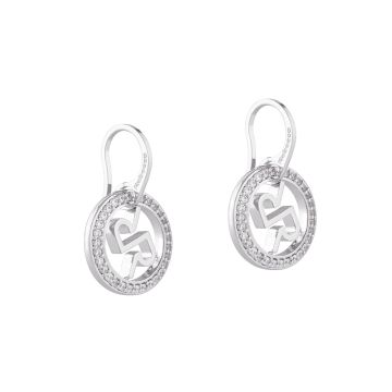 Icon earrings with pendant and zircons Rebecca logo