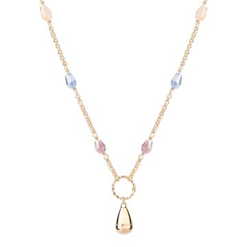 Tulipe necklace with colored stones