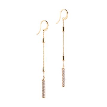 Tulipe earrings with zircons pendant