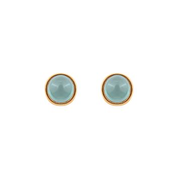 Jolie gold earring with natural stone with cabochon cut