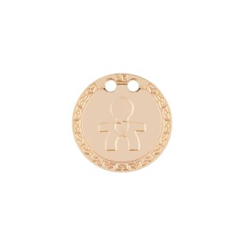 Gold My Life medallion with Child symbol