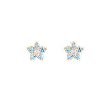My World earrings with flowers and zircons