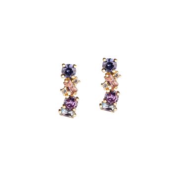 My World earrings with zircons and colored stones