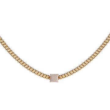Jolie necklace with square with microdiamonds