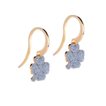 Jolie single earrings with pendant four-leaf clover with microdiamonds
