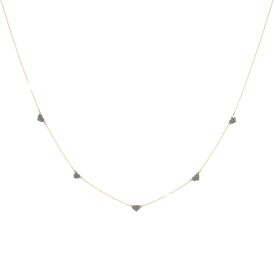 Necklace in 18kt gold with five hearts