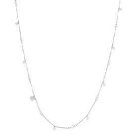Collana Lucciole in argento 925 con cuore perle e pietre lunga 85 cm