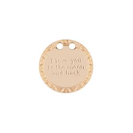 Gold My Life Love ID Tag “I love you to the moon and back”