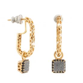 Jolie earrings with microdiamonds and black stones